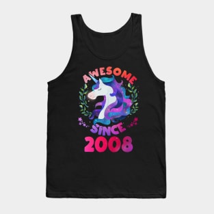 Cute Awesome Unicorn Since 2008 Funny Gift Tank Top